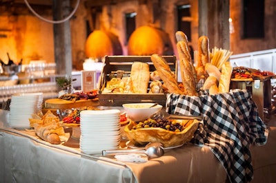 Perfect spread of bread and olives