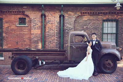 Vintage truck is a perfect backdrop for photos
