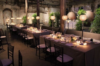 Tall centerpieces and live greenery