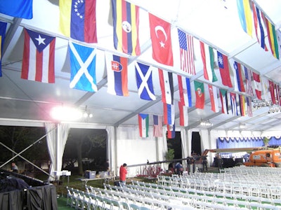 Interior shots of country flags
