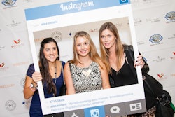 In a twist on the oversize photo frame, the prop at the Grand Tasting was designed like the Instagram app and had several pre-written hashtags and a username from sponsor Alex and Ani, a jewelry brand.