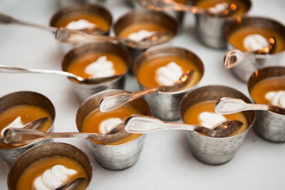 The only dessert requiring more than one hand, yet still served in small portions, was butterscotch pots de créme topped with salted caramel and créme fraiche.
