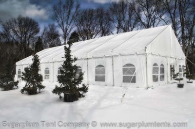 White tent during winter