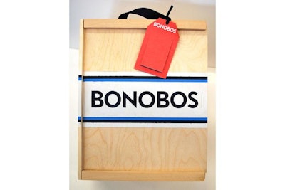 Hand-painted custom box for Bonobos invitation