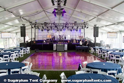 Large stage and dance floor for the Lt. Dan Band