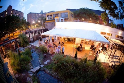 Garden view of the Fieldhouse and Taddle Creek
