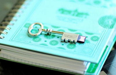 Skeleton key USB branded with logo