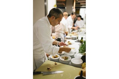 Executive chef John Karangis in the kitchen