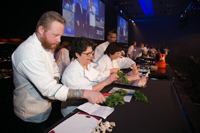 Teams whipped up main dishes using black cod and desserts using Nutella. They also designed cocktails.