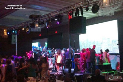 Dance floor lighting, corporate event