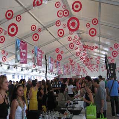 Target, one of the sponsors of the 2005 South Beach Wine & Food Festival, filled the grand tasting tents with its logo.