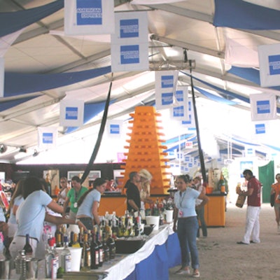 The American Express tent at the Grand Tasting Village was one of the areas attendees could visit to eat, drink, and check out cool products.