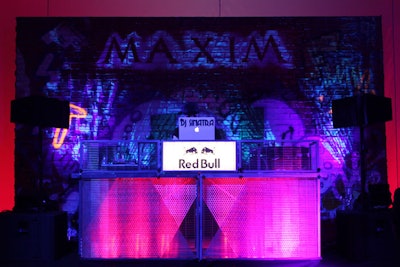 Maxim's two-day Big Game Weekend event at Espace offered a more urban take on New York, with chain-link fences and walls marked with 'Post No Bills' signs. As a nod to the thriving street-art scene, the backdrop for the stage resembled a graffiti-covered brick wall. The event was produced by Talent Resources Sports, with decor by Empire Entertainment.