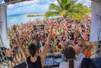 Sultan & Ned Shepard headlined the Playa Mia Beach Park party on land in Cozumel, Mexico.
