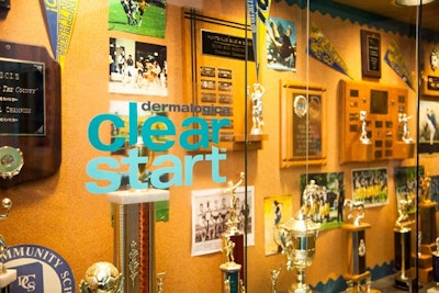 Cling-on logos appeared on trophy cases.