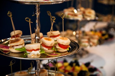 Parts and Labour provided the buffet-style bites, which included miniature breakfast sandwiches on tiered silver trays.