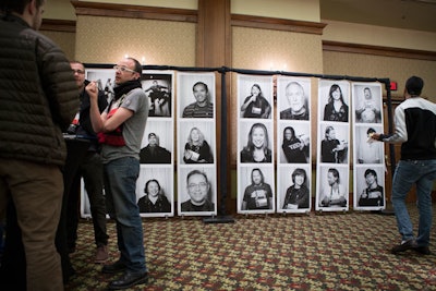 In the TEDActive photo studio, attendees could snap their portraits and share the ideas that they represented. The life-size photos were printed and hung up in the lunch area.