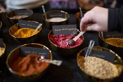 At TEDActive, even the snack breaks came with an interactive touch and a flair of global relevance: Attendees dipped chocolate in Indian spices at the Vosges chocolate table.