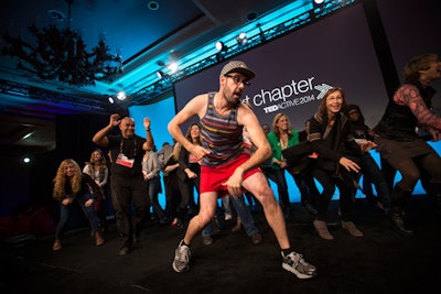 In just one of many examples of how TED—and in particular TEDActive—is unlike a typical, buttoned-up conference, a TEDActive attendee organized an impromptu dance party on the stage in Whistler.