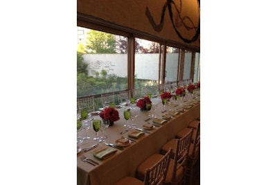 Garden Restaurant banquet table set-up