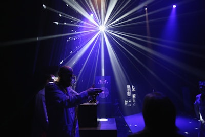A so-called 'mad scientist' from Oakley ran a light transmission test on the Oakley Plutonite lenses at the event.