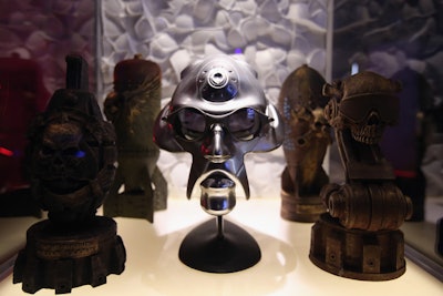 Sculptures made from Oakley X Metal by brand engineers were on display.