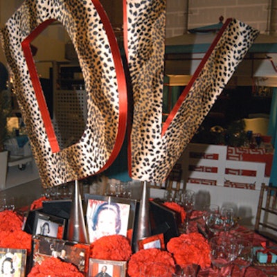 At the Design Industries Foundation Fighting AIDS Dining by Design event at East Hampton Studios, Tiffany & Company's Robert Rufino took inspiration by the late Diana Vreeland and decked his table with her initials covered in leopard print.