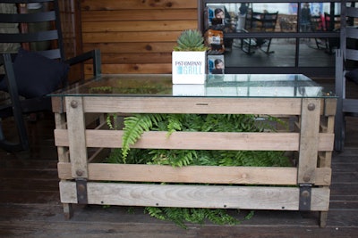 Succulents were everywhere at this year's festival, including at AT&T’s SXSW Lounge, American Express’s the Serve Station, and the Fast Company Grill (pictured), where the greenery filled a branded planter inside a crate that was used as a table.