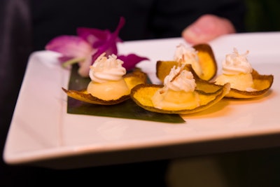 Culinary Landscape handled the catering and served dishes like mini coconut cream pies on plantain chips.