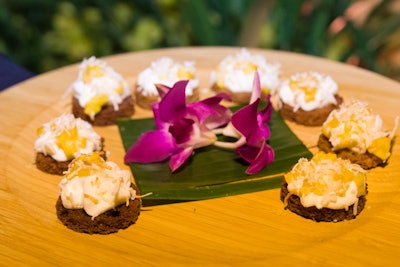 Guests also snacked on pineapple bruschetta with coconut cream cheese.