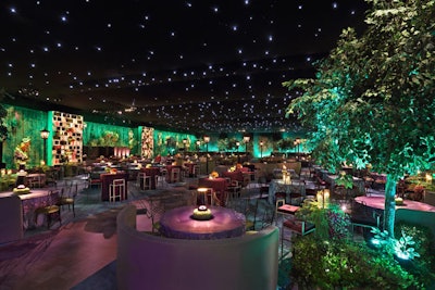 Sequoia Productions produced and designed the Academy of Motion Picture Arts and Sciences' Governors Ball after this year's Academy Awards. The event drew inspiration from nature, interpreting the theme into a glamorous look that included massive vertical garden walls from Mark's Garden and a starry ceiling designed by Larry Oberman in association with ELS.