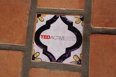 Talk about a fully immersive experience: Last year's TEDActive conference took over some of the host venue's Spanish tiles for its own brand messaging. The special tiles at La Quinta in California's Palm Springs area also guided attendees along the walkways to the various event venues on the sprawling property.