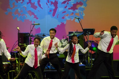 The Howard University Step Team, a nod to the Step Into Spring promotions for the festival, kicked off the night's performances for the opening ceremony.