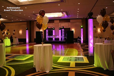 Custom dance floor lighting and DJ setup