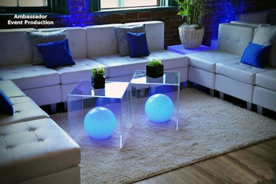 Lounge furniture with lighted decor tables