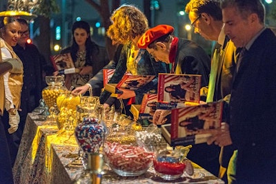 Guests were given hollow copies of the book that they could fill with red, white, and blue candies. Dylan's Candy Bar provided the sweets.