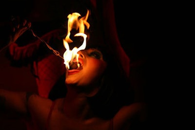 Side show fire eater
