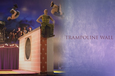 Double sided trampoline wall