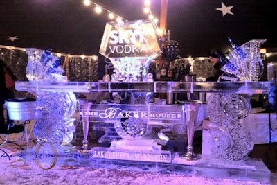 The Baker House Ice Bar 2013 ice sculpture Skyy Vodka