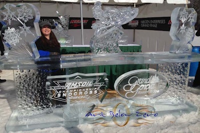 Snocross Championship Ice Bar at the Grand Geneva with snowmobiler luge