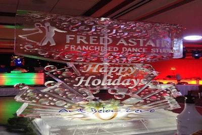 Fred Astaire dance studios martini luge ice sculpture