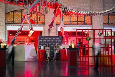 Dubbed Forbidden Prom, the event took place at the Royal Ontario Museum. Inspired by the museum's current exhibition, 'The Forbidden City: Inside the Courts of China’s Emperors,' decor took on an Asian-inspired look that included splashes of bright red lighting.