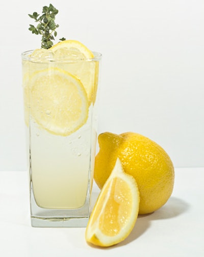 The Summer-Thyme: lemon cocktails mixed with vodka, St. Germain, and honey-thyme lemonade, by Sweet Hospitality Group in New York