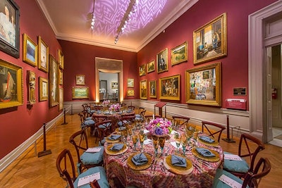 Each year event designers take decor inspiration from the art showcased on each gallery's walls, while never reproducing a look from years past.