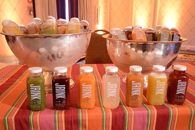 JRNK Juicery provided seven flavors of its drinks for the reception.