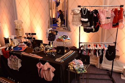 Regal and Pooch pet boutique set up a mini shop of its dog apparel and accessories inside the reception space.