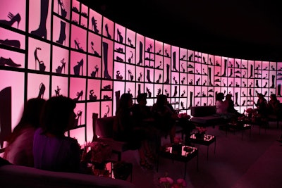 Shoe silhouettes, emblematic of Brown Shoe's footwear brands, were displayed via light box walls throughout the event space on the 54th floor of 4 World Trade Center.