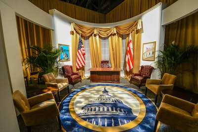 Attendees at AIPAC could practice their lobbying skills in a mock congressional office that was a scaled replica of the Oval Office.