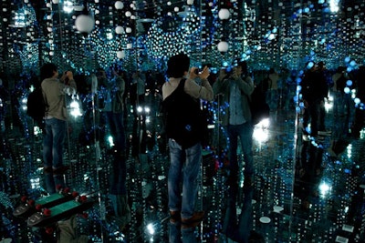 The interior light display was intended to create a sense of infinity and included specially treated mirrors that transformed from providing a reflection to a display screen showing animation.