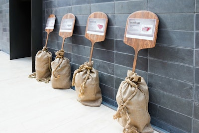 Decor, which included rustic bread paddles, represented the different products and brands under the Weston umbrella.